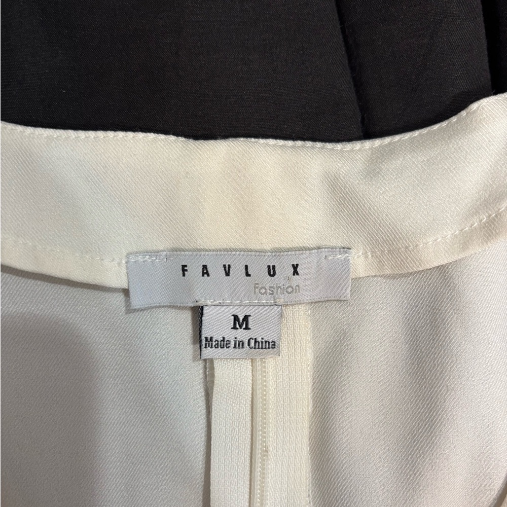 FAVLUX Cream Flutter Sleeve Peplum Blouse - Picture 3 of 3